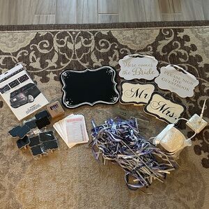 Elegant Wedding Party Supplies Set with Chalkboard Signs